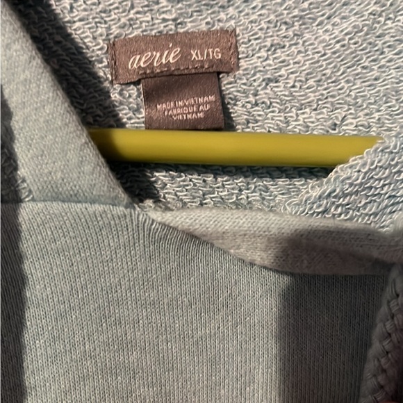Aerie light teal crop hoodie -size XL - Picture 3 of 5